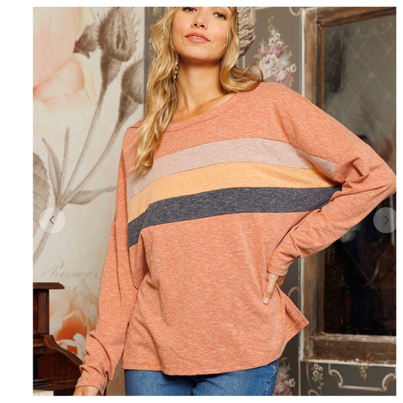 #43 Multi Color Block Crew-Neck Cozy Stylish Top - Picture 7 of 7